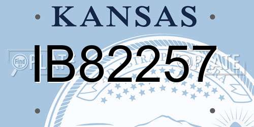 IB82257 Kansas License Plate