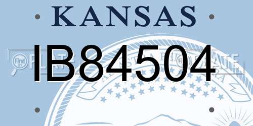 IB84504 Kansas License Plate