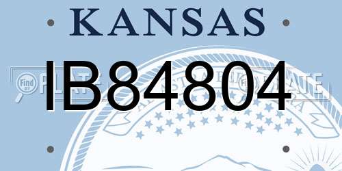 IB84804 Kansas License Plate