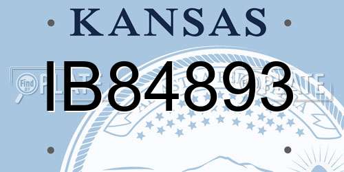 IB84893 Kansas License Plate