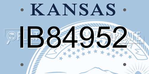 IB84952 Kansas License Plate