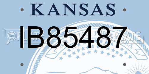 IB85487 Kansas License Plate