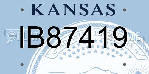IB87419 Kansas License Plate