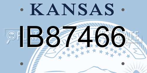 IB87466 Kansas License Plate