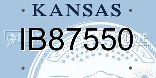 IB87550 Kansas License Plate