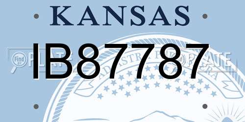 IB87787 Kansas License Plate