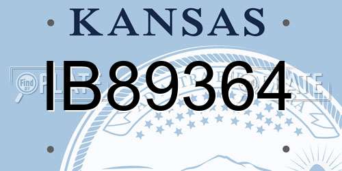 IB89364 Kansas License Plate