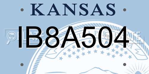 IB8A504 Kansas License Plate