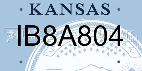 IB8A804 Kansas License Plate