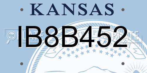 IB8B452 Kansas License Plate