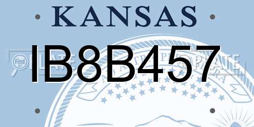 IB8B457 Kansas License Plate