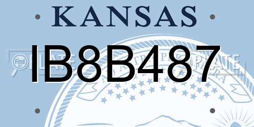 IB8B487 Kansas License Plate
