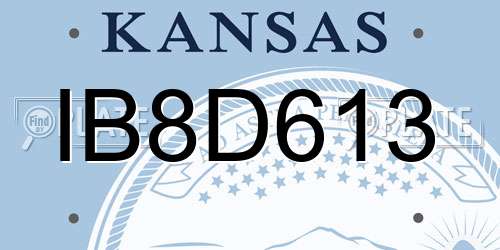 IB8D613 Kansas License Plate