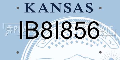 IB8I856 Kansas License Plate