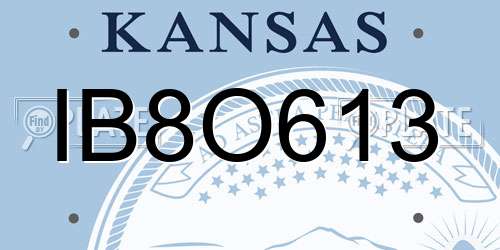 IB8O613 Kansas License Plate