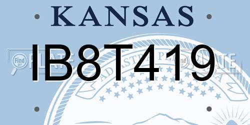 IB8T419 Kansas License Plate