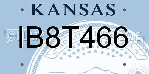 IB8T466 Kansas License Plate
