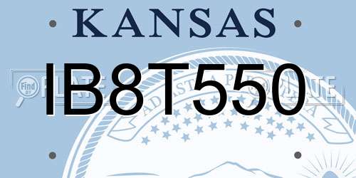 IB8T550 Kansas License Plate