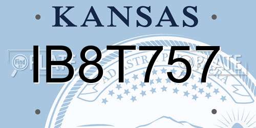 IB8T757 Kansas License Plate