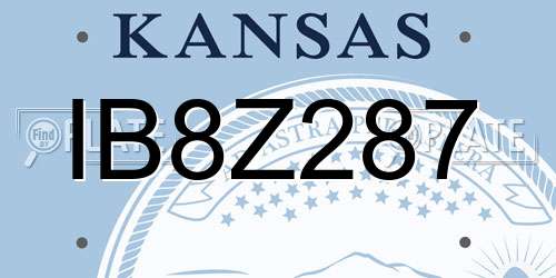 IB8Z287 Kansas License Plate