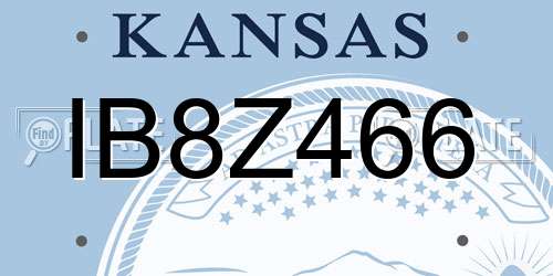 IB8Z466 Kansas License Plate