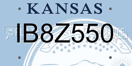 IB8Z550 Kansas License Plate
