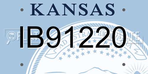 IB91220 Kansas License Plate