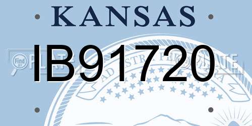 IB91720 Kansas License Plate