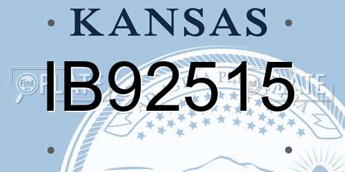 IB92515 Kansas License Plate