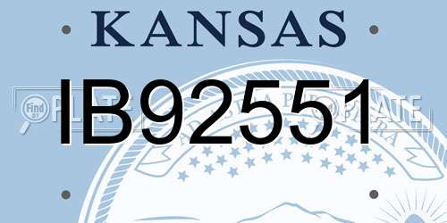 IB92551 Kansas License Plate