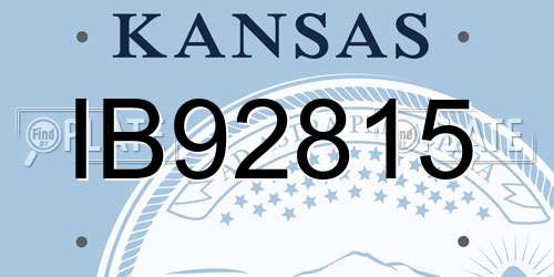 IB92815 Kansas License Plate