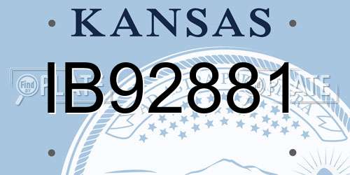 IB92881 Kansas License Plate