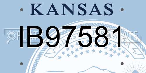 IB97581 Kansas License Plate