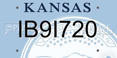 IB9I720 Kansas License Plate