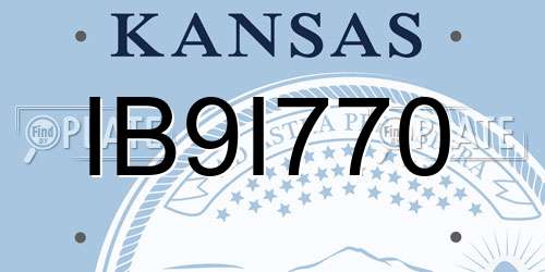 IB9I770 Kansas License Plate