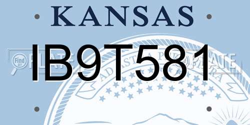 IB9T581 Kansas License Plate