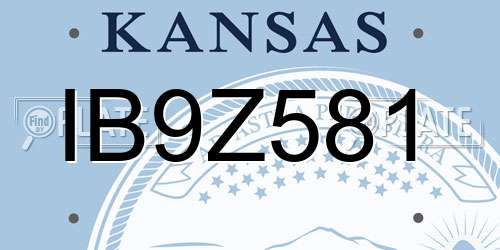 IB9Z581 Kansas License Plate