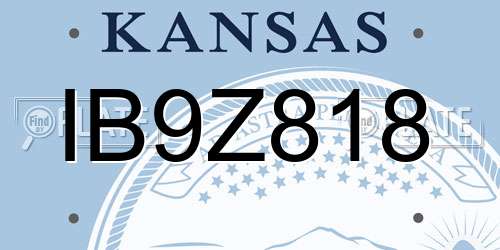 IB9Z818 Kansas License Plate