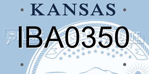 IBA0350 Kansas License Plate