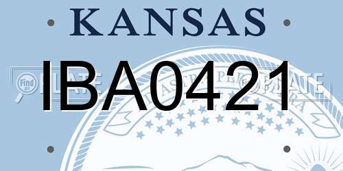 IBA0421 Kansas License Plate