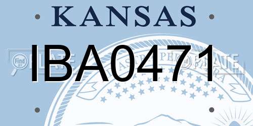 IBA0471 Kansas License Plate