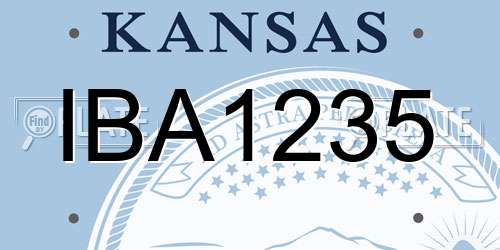 IBA1235 Kansas License Plate