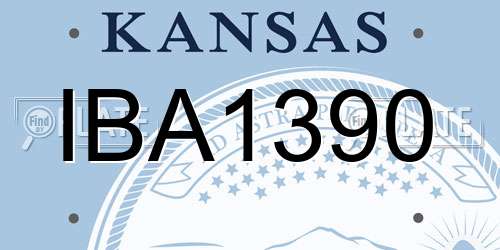 IBA1390 Kansas License Plate