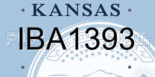 IBA1393 Kansas License Plate