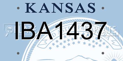 IBA1437 Kansas License Plate