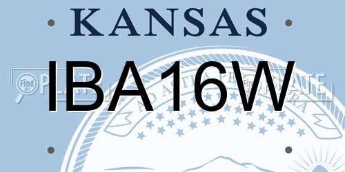 IBA16W Kansas License Plate