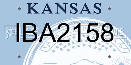 IBA2158 Kansas License Plate