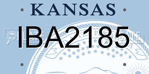 IBA2185 Kansas License Plate
