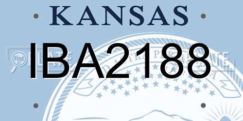 IBA2188 Kansas License Plate