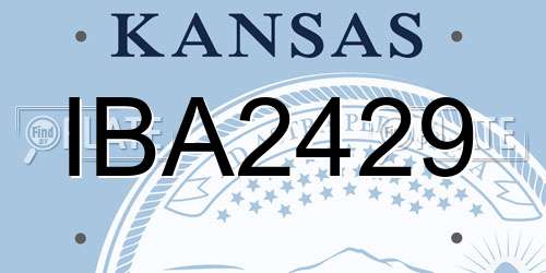 IBA2429 Kansas License Plate